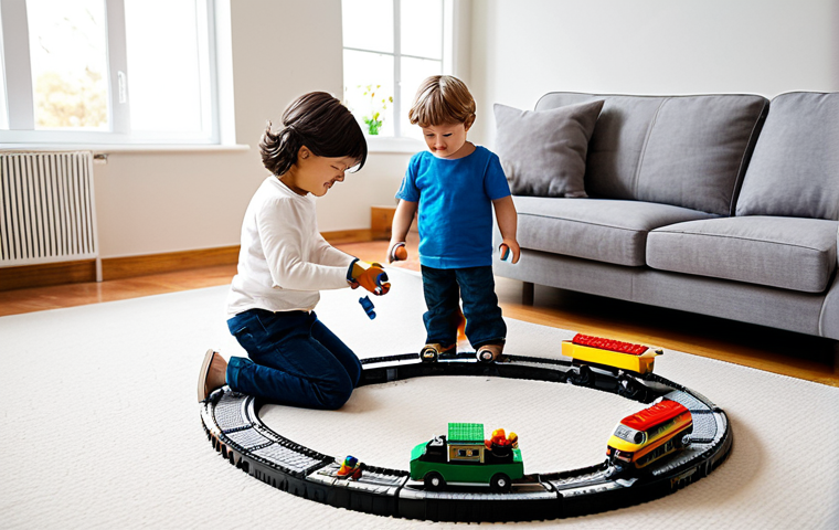 **

"A group of fully clothed children are playing with a Titipo LEGO train set in a brightly lit living room. The train is on a circular track, and the children are using the mini-figures to create a story. Modest attire, safe for work, appropriate content, perfect anatomy, natural proportions, family-friendly scene, high-quality LEGO details, professional photography."

**