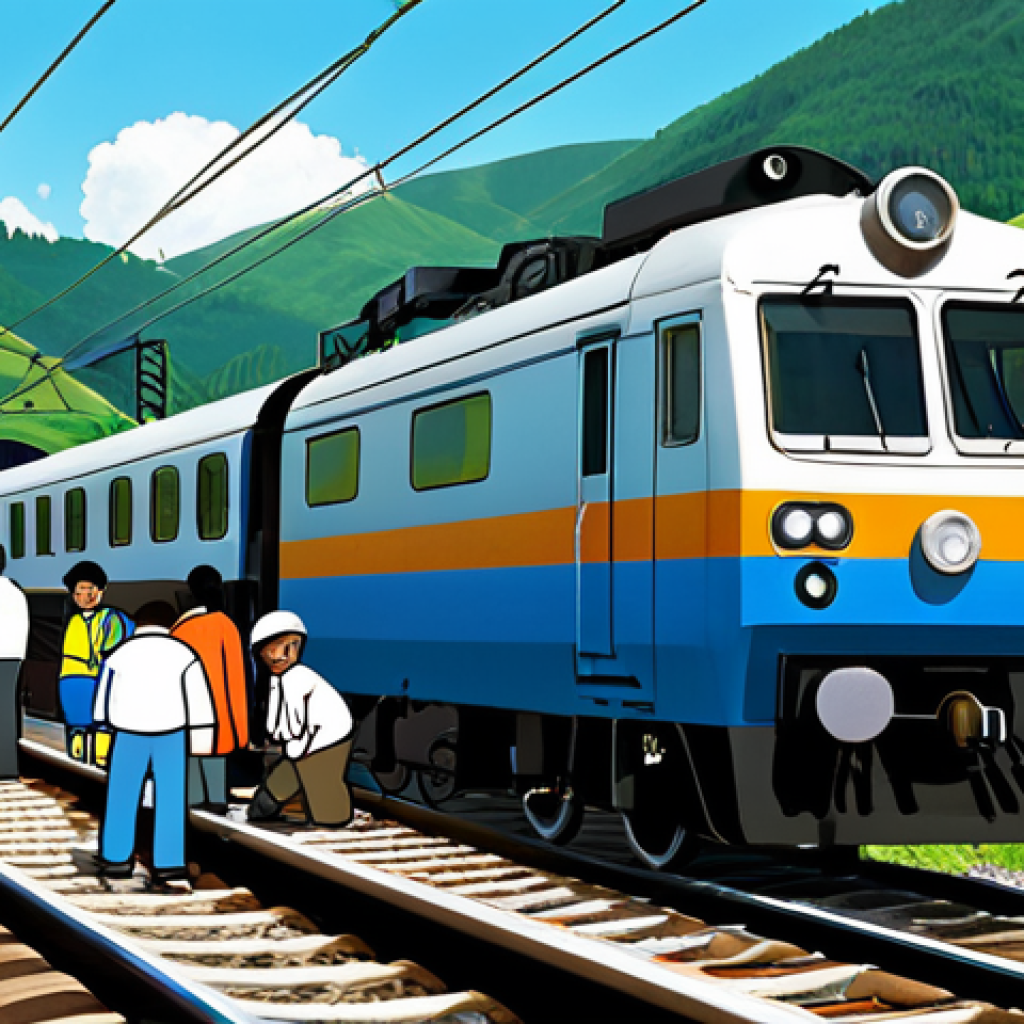 **
A vibrant scene of Titipo and his diverse group of train friends working together to solve a problem on the railway. Titipo is leading the charge, with other trains offering assistance. Background shows a sunny landscape with green hills and a bustling train station. "Safe for work," "appropriate content," "fully clothed," "family-friendly," "perfect anatomy," "correct proportions," "natural pose," "high quality animation style."
**