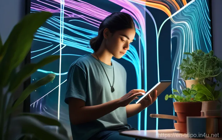 띠띠뽀와 함께하는 디지털 창작 - **Prompt Title: "The AI-Assisted Digital Artist"**
    A young adult digital artist, of ambiguous ge...