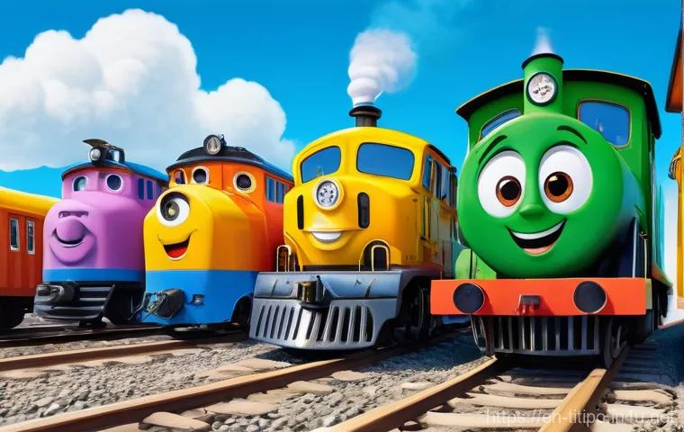 띠띠뽀와 어린이들의 꿈 이야기 - **Prompt:** A cozy, sunlit living room filled with vibrant colors. A diverse group of three young ch...