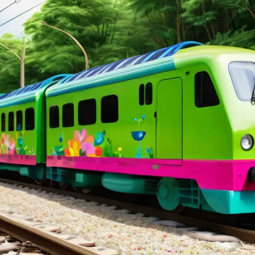 띠띠뽀 신규 캐릭터 예상 - **Prompt: The Eco-Friendly Express in Choo-Choo Town**
"A vibrant, cheerful electric train named...