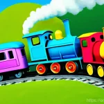 Home 12 띠띠뽀 애니메이션의 국제적 평가 - **Prompt:** A vibrantly animated scene featuring Titipo, the earnest blue train, Diesel, the strong ...