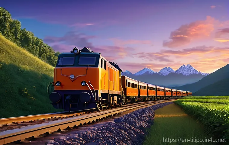 띠띠뽀 관련 영화화 가능성 - **Prompt:** A visually stunning, epic wide shot of Titipo the train, confidently leading a convoy of...