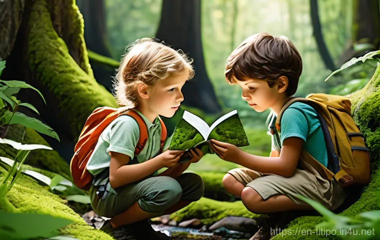 띠띠뽀와 함께하는 특별한 여행 - **Prompt 2: Stargazing Space Odyssey**
    A family, including a boy (around 10) and a girl (around ...